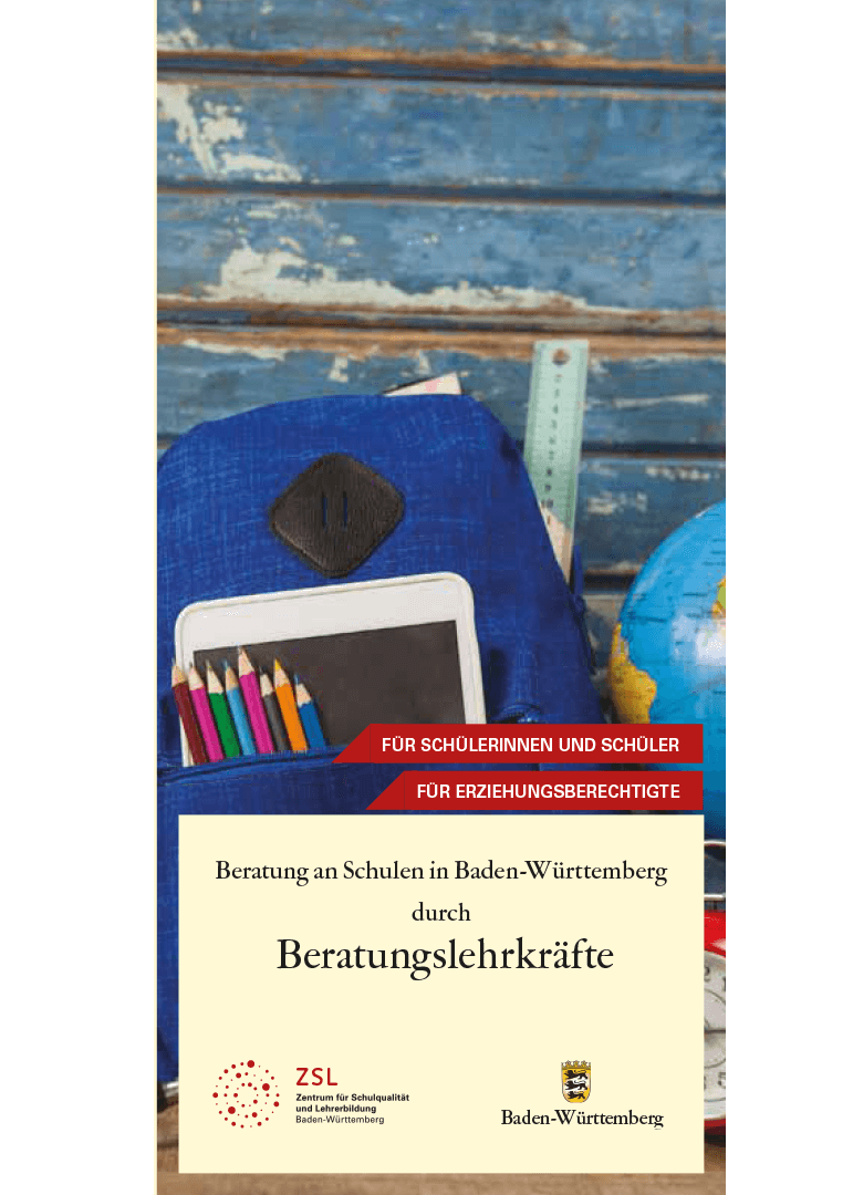 Flyer "Beratung an Schulen in Baden-Württemberg durch Beratungslehrkräfte"