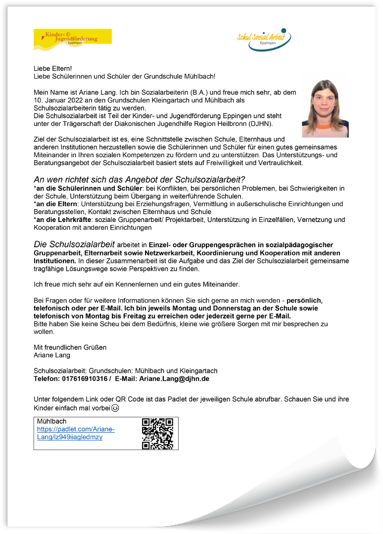 Infoblatt zu Schulsozialarbeit