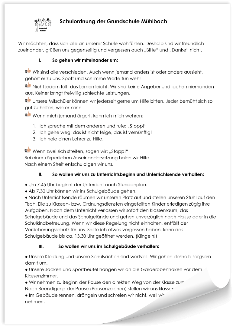 Schulordnung der Grundschule Mühlbach
